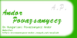 andor povazsanyecz business card